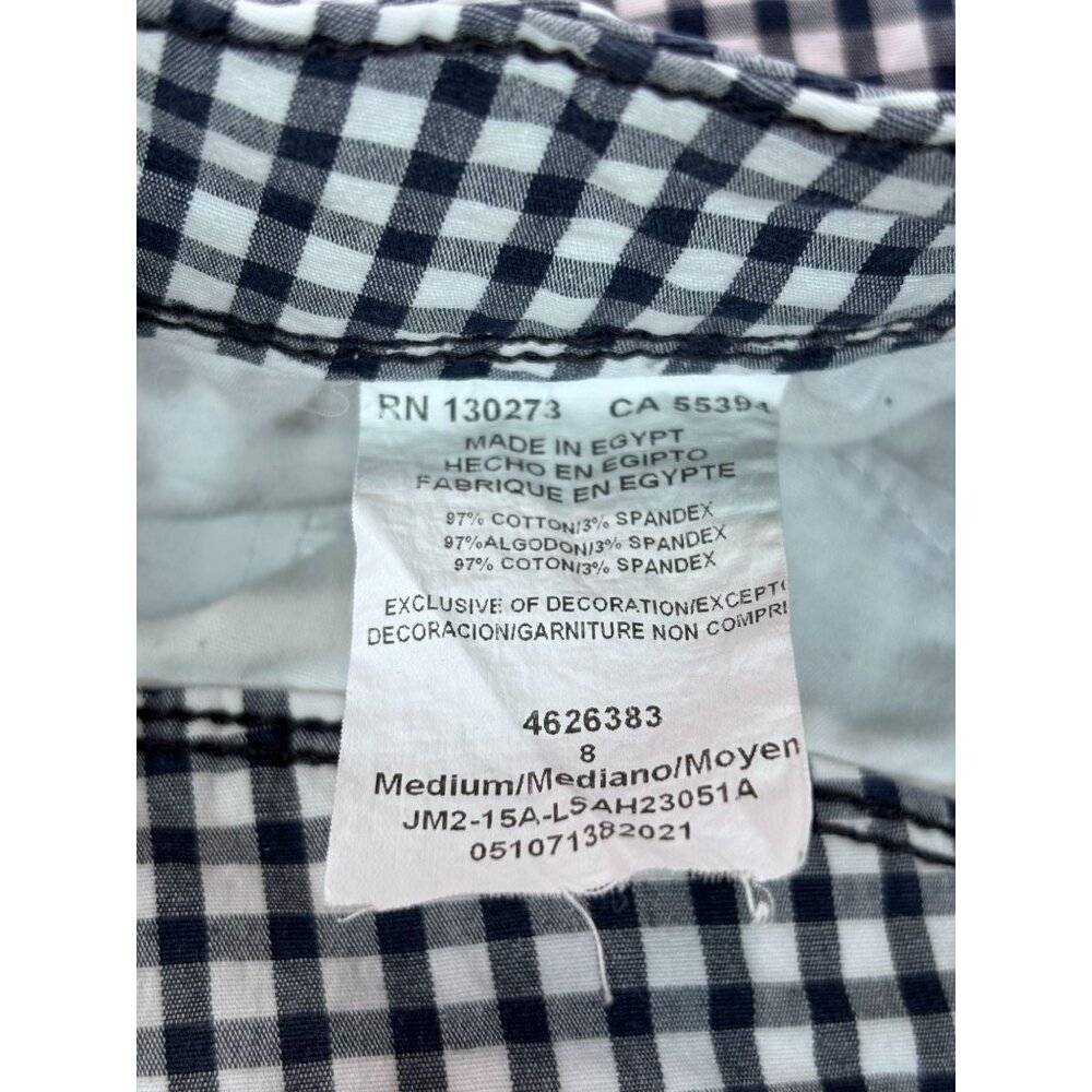 Lee Womens Natural Fit Gingham Shorts Size M Cotton/Spandex Blue/White - Picture 4 of 11